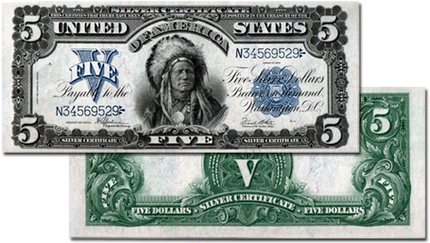 US 1899 $5 "Indian Chief"